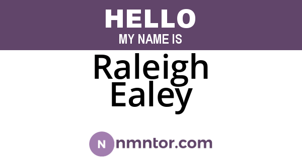 Raleigh Ealey