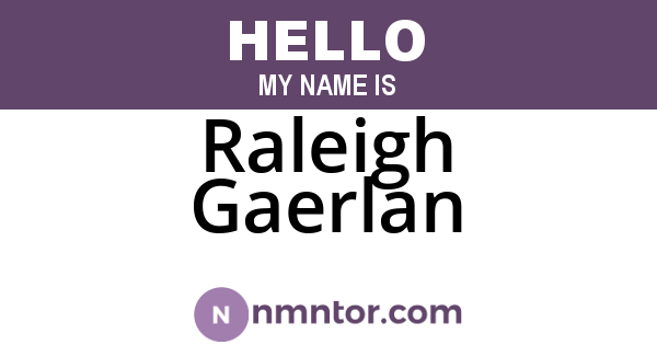 Raleigh Gaerlan