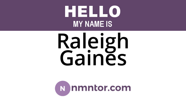 Raleigh Gaines