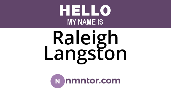 Raleigh Langston