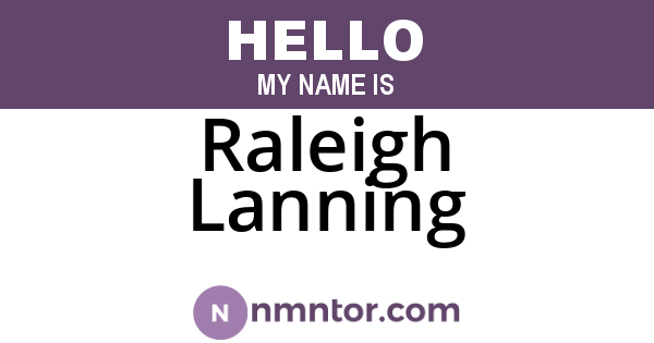 Raleigh Lanning
