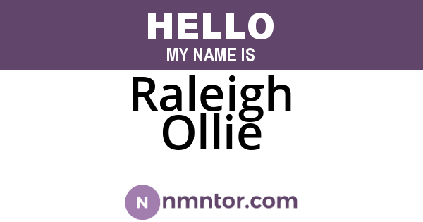Raleigh Ollie