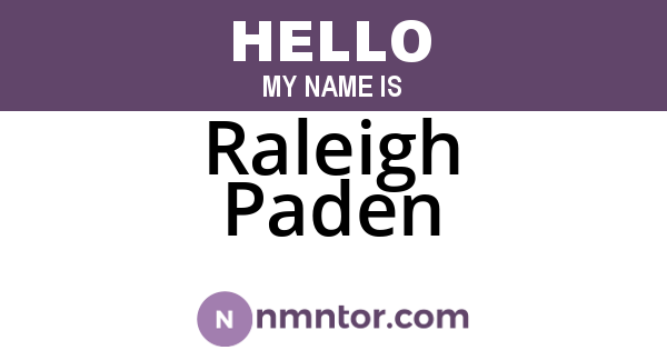 Raleigh Paden