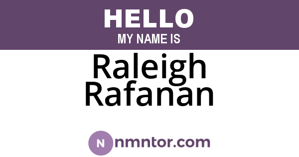 Raleigh Rafanan