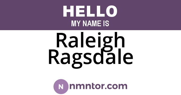 Raleigh Ragsdale