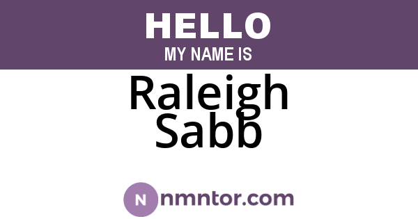 Raleigh Sabb