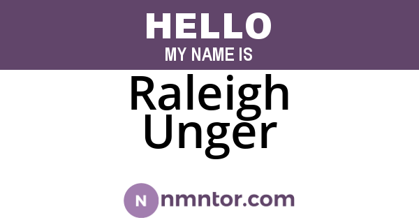 Raleigh Unger