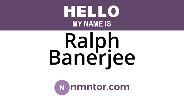 Ralph Banerjee