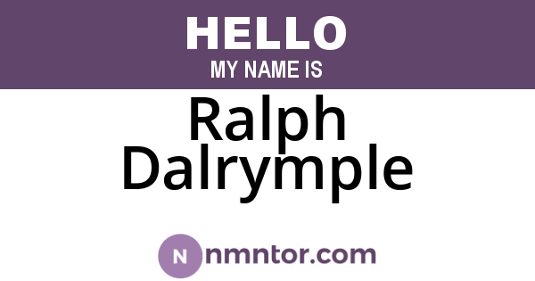 Ralph Dalrymple