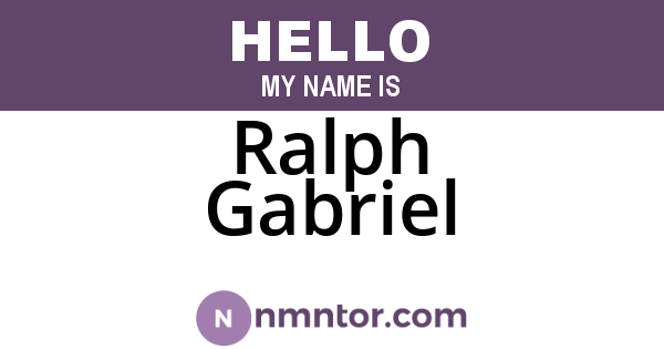 Ralph Gabriel