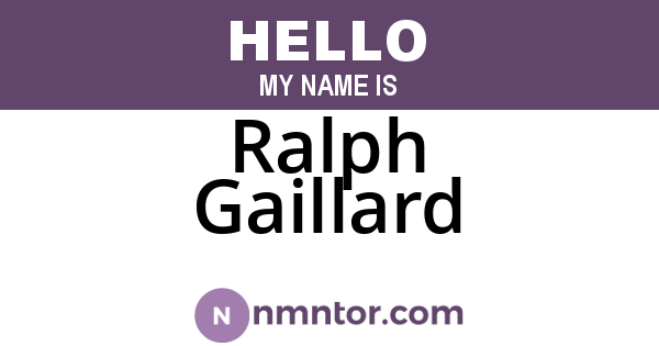 Ralph Gaillard