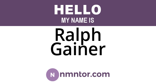 Ralph Gainer