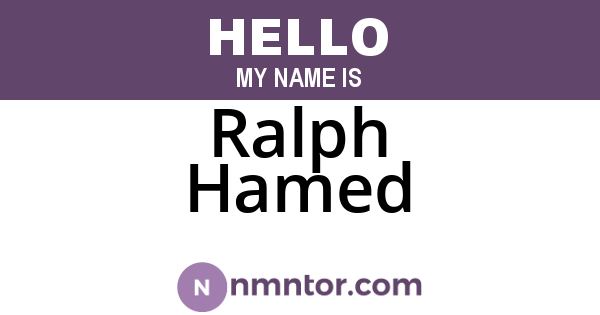 Ralph Hamed