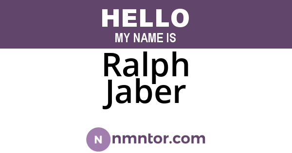 Ralph Jaber