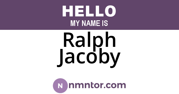 Ralph Jacoby