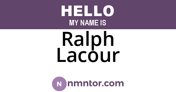Ralph Lacour