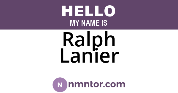 Ralph Lanier