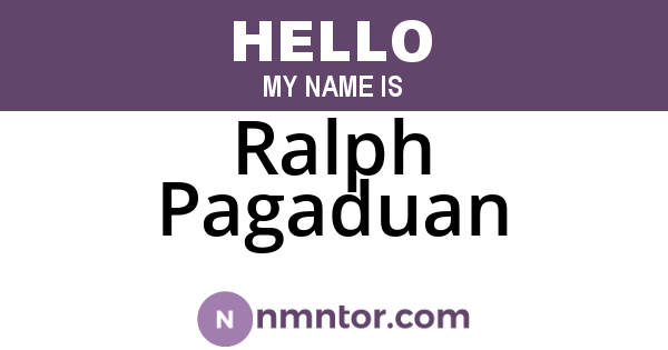 Ralph Pagaduan