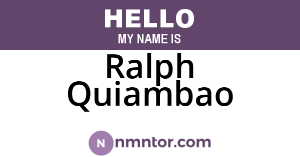 Ralph Quiambao