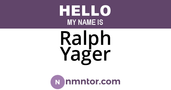 Ralph Yager