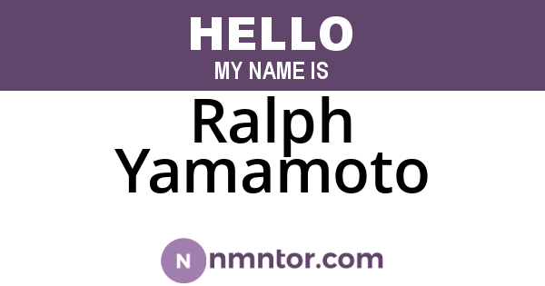 Ralph Yamamoto