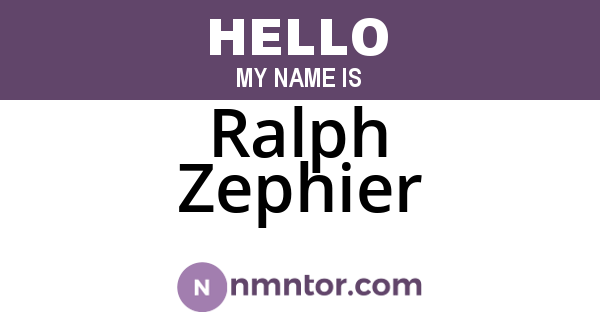 Ralph Zephier