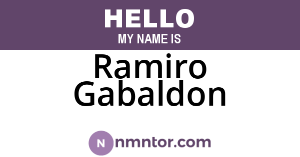 Ramiro Gabaldon