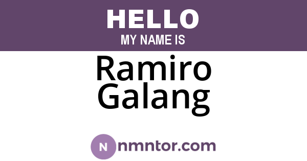 Ramiro Galang