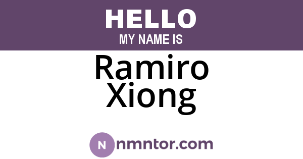 Ramiro Xiong