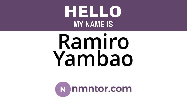 Ramiro Yambao