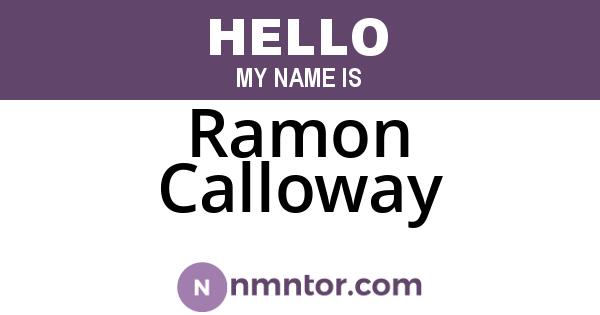 Ramon Calloway