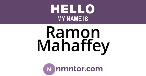 Ramon Mahaffey