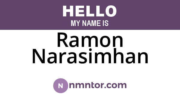 Ramon Narasimhan