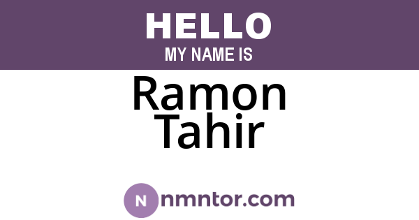 Ramon Tahir