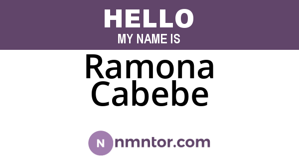 Ramona Cabebe