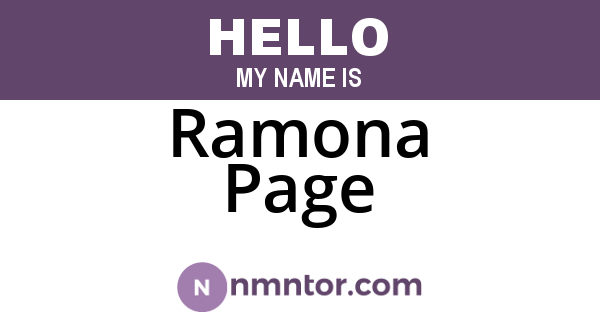 Ramona Page