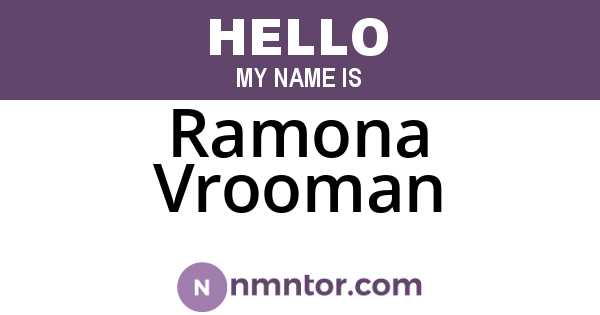 Ramona Vrooman