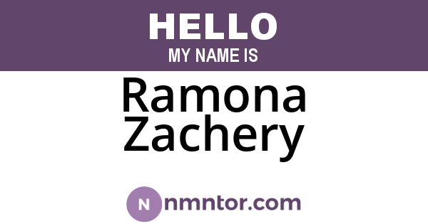 Ramona Zachery