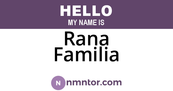 Rana Familia