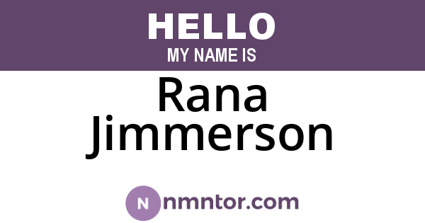 Rana Jimmerson