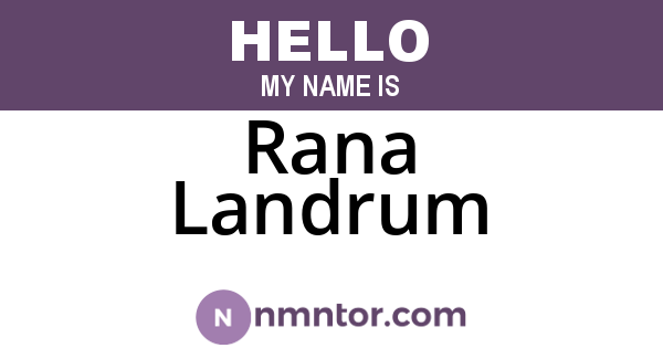 Rana Landrum