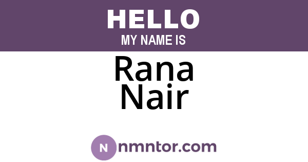 Rana Nair