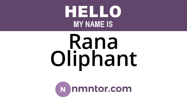 Rana Oliphant
