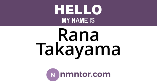 Rana Takayama