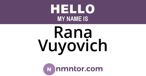 Rana Vuyovich