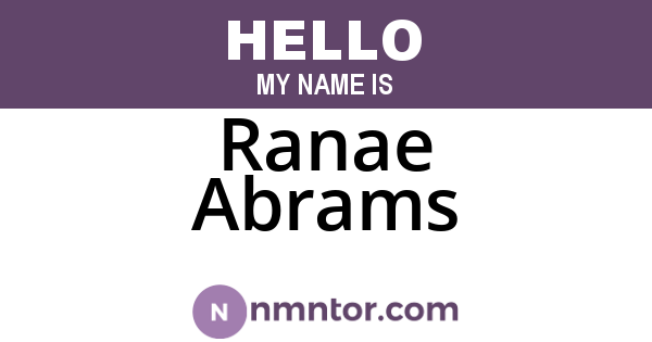 Ranae Abrams
