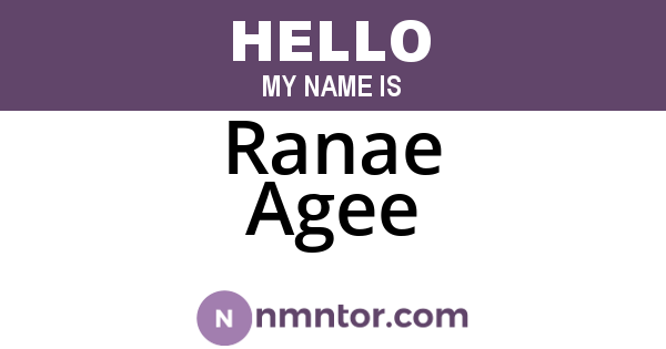 Ranae Agee