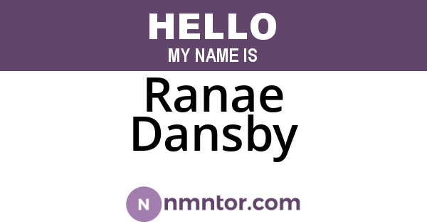 Ranae Dansby