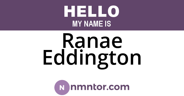 Ranae Eddington