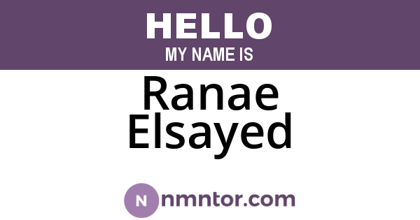 Ranae Elsayed